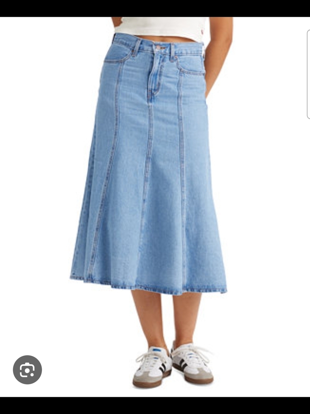 Levi's Light Denim A-Line Midi Skirt